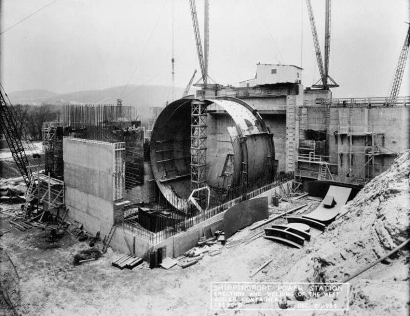 Строительство Shippingport, 1957