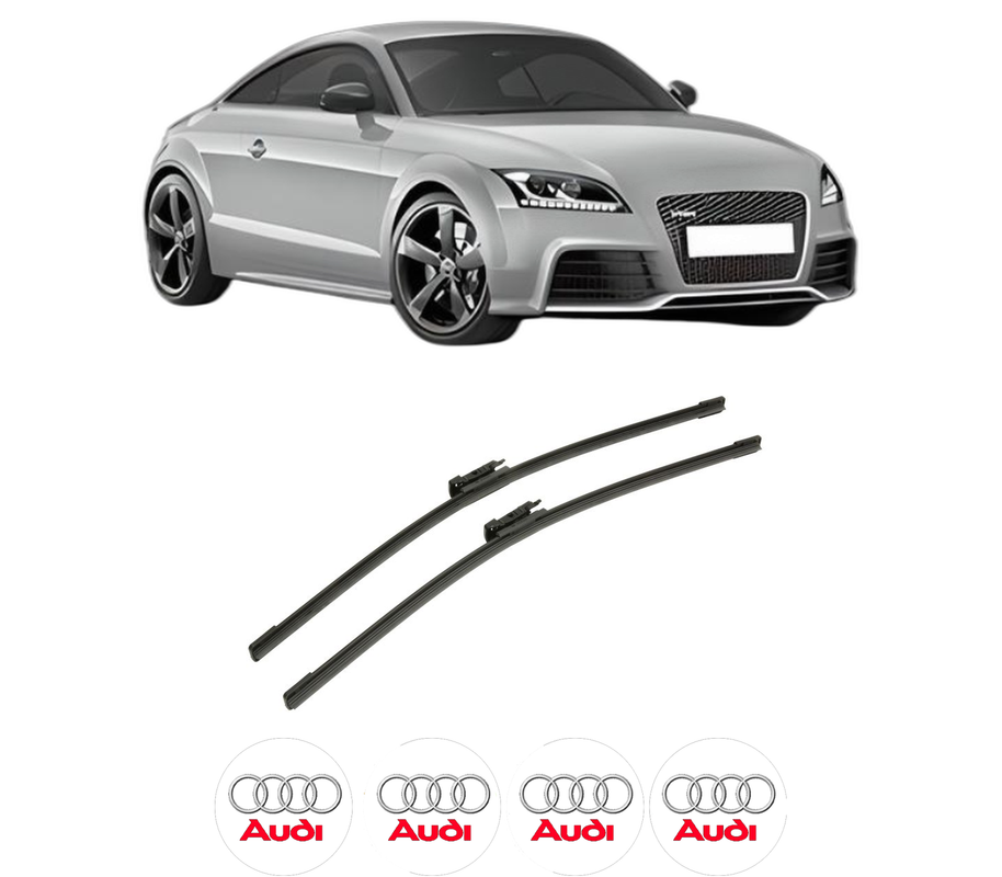Set stergatoare auto AUDI TT (8J3) din 2006-2014, pentru parbriz auto, 2 bucati, Bosch Aerotwin, din cauciuc siliconat rezistent, 4 Stickere Auto AUDI