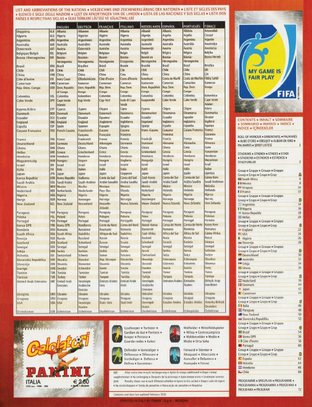 Album Panini Sudáfrica 2010-02