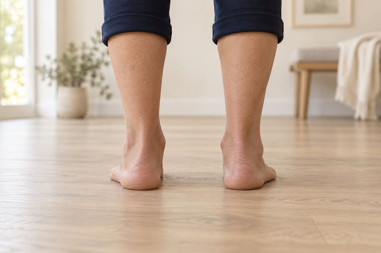 heels supination from behind
