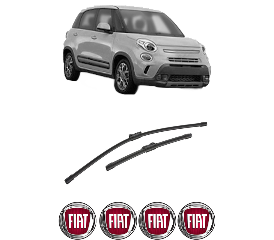 Set stergatoare auto FIAT 500L (351_, 352_) din 2012-2018, pentru parbriz auto, 2 bucati, Bosch Aerotwin, din cauciuc siliconat rezistent, 4 Stickere Auto FIAT