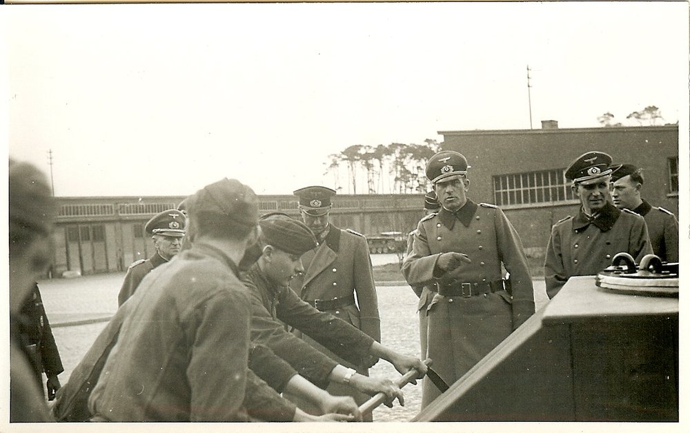 Bargain Lot (9) Portrait Photos- Rare Pics of Wehrmacht General & Panzer Officers Viewing New Panzer