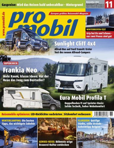 Cover: Promobil Reisemobilmagazin No 11 November 2022