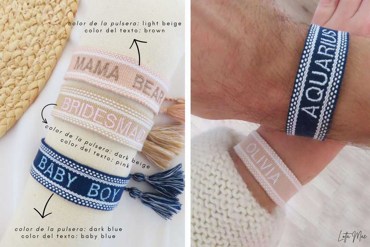 pulseras bordadas personalizadas
