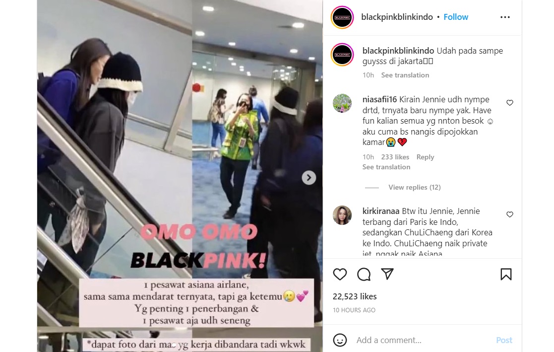Blackpink tiba di Bandara Soekarno - Hatta.