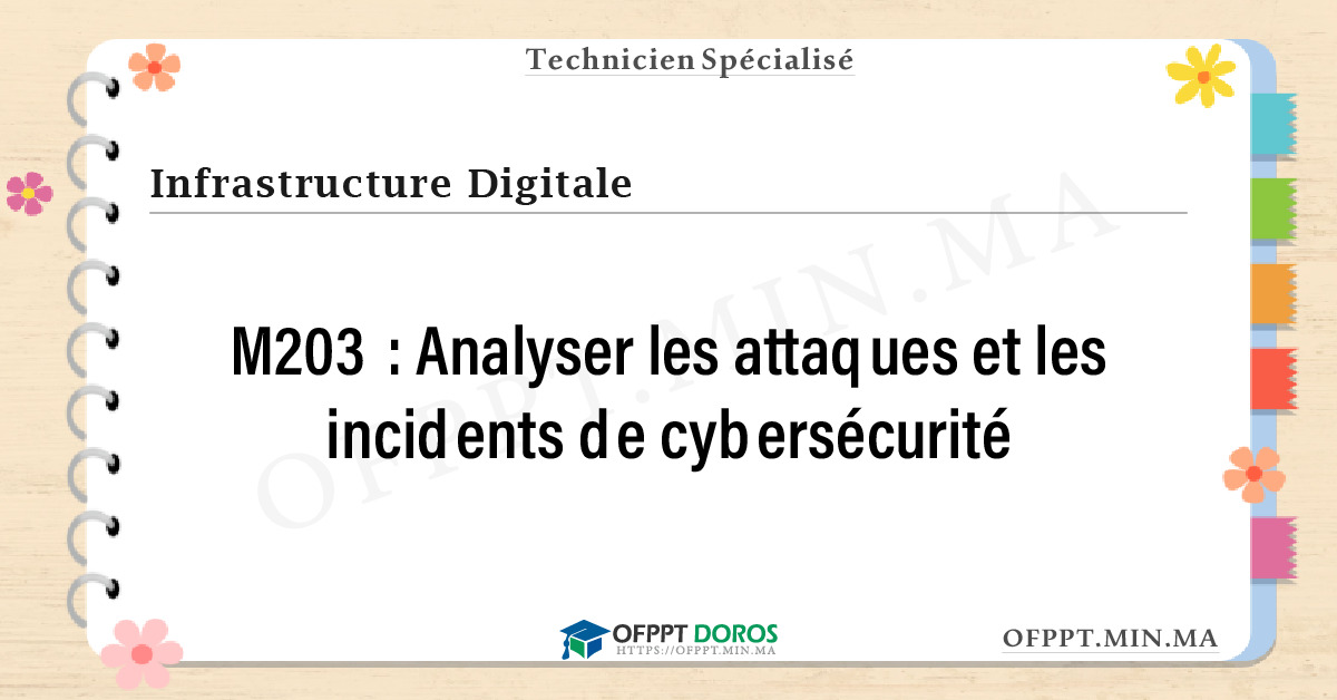 Sommaire détaillé du cours Analyser les attaques et les incidents de cybersécurité M203 OFPPT - Structure du module