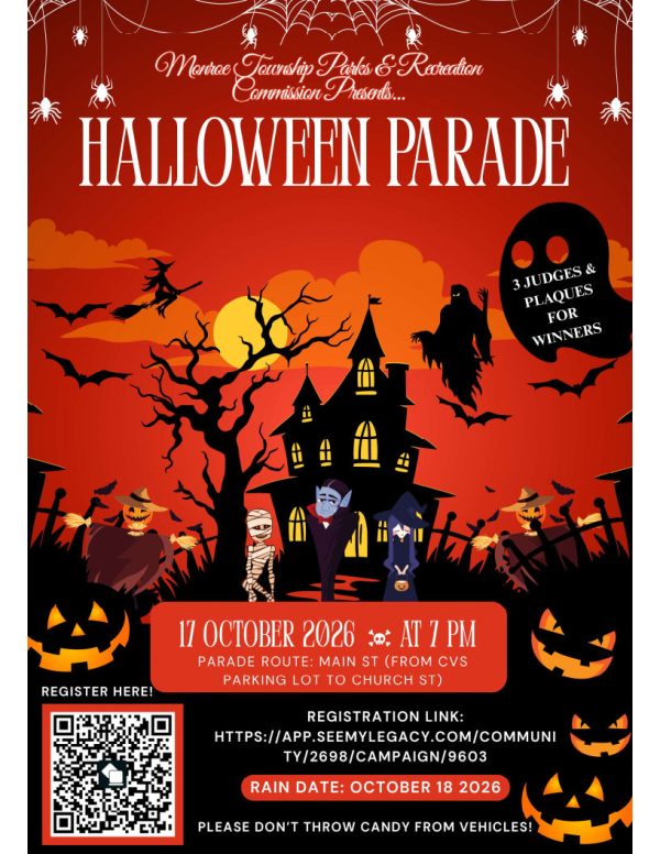 Monroe Township Halloween Parade 2026 flyer