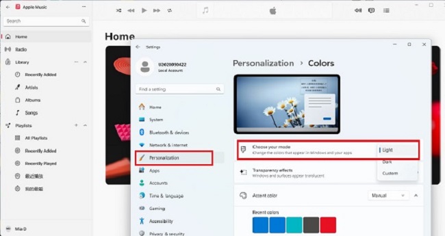 Apple Music Dark Mode Accessible for Portable