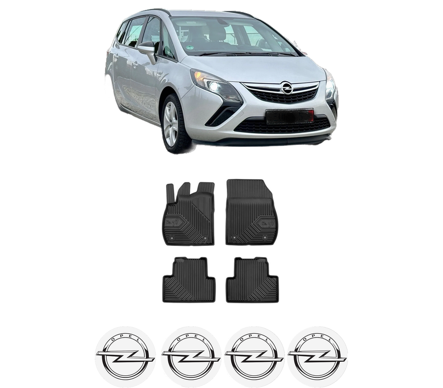 Set covorase presuri OPEL ZAFIRA TOURER C VAN (P12) din 2012-2013, auto, din cauciuc thermoplastic, 4 Stickere auto cu OPEL