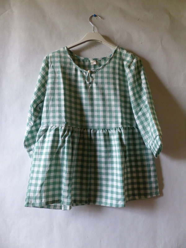 NOVIRIL WOMENS LONG SLEEVE PLAID PAJAMA SET GINGHAM GREEN AND WHITE SIZE L