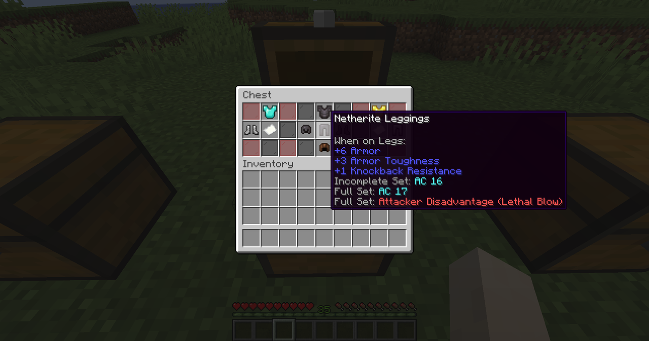 Armour Class tooltip(s) on Armour Pieces