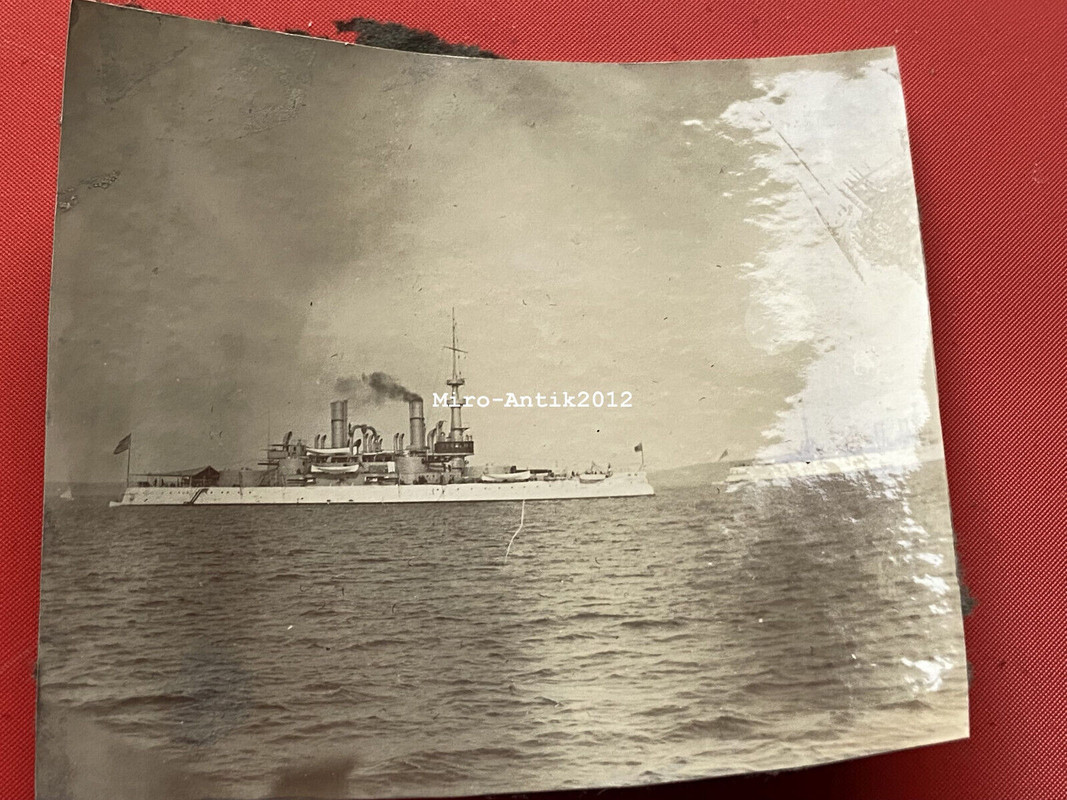 2 x Foto, Kriegsschiff im Jahr 1900, 01 (N)50681