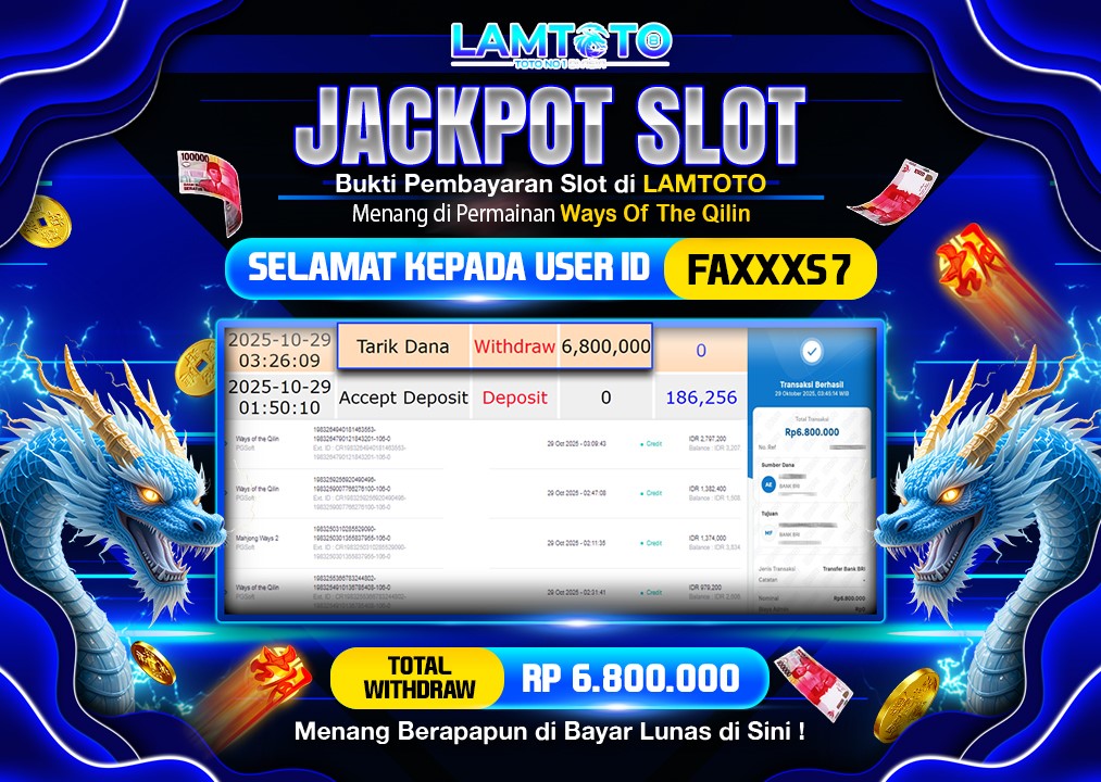 BUKTI JACKPOT LUNAS LAMTOTO