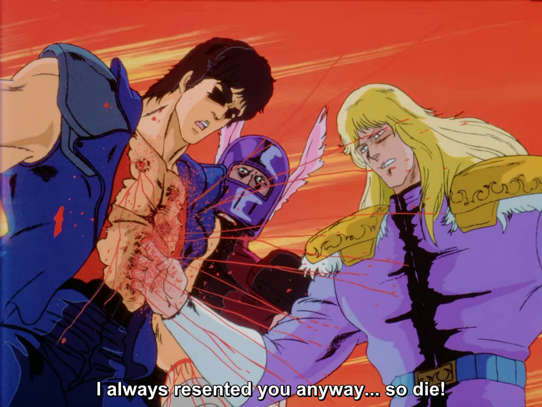 Shin giving Kenshiro his seven scars