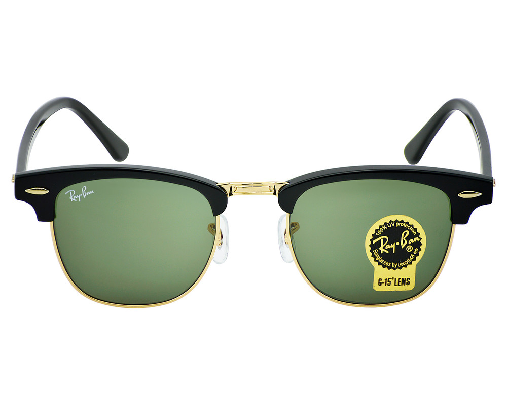 Ray-Ban+Sunglasses+RB3016+Clubmaster+Classic+Tortoise+Frame+Green+Lenses  for sale online | eBay