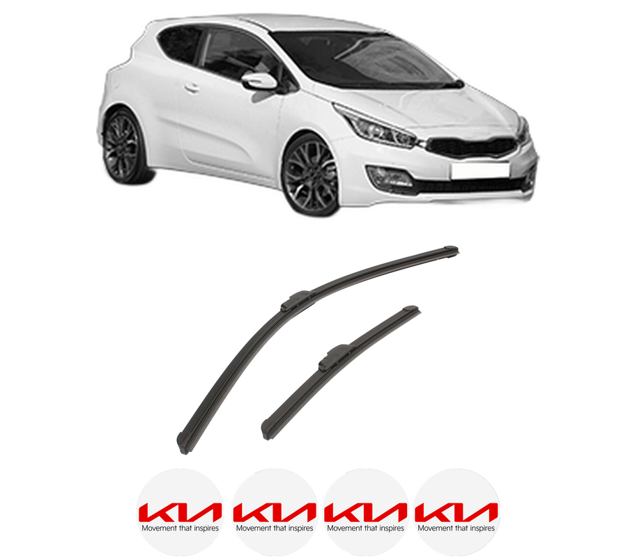 Set stergatoare auto KIA PRO CEE'D (JD) din 2013-2018, pentru parbriz auto, 2 bucati, Bosch Aerotwin Retrofit, din cauciuc siliconat rezistent, 4 Stickere Auto KIA