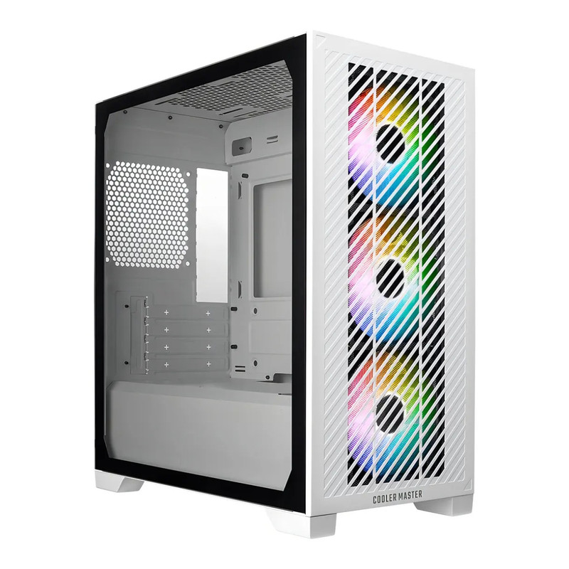 GABINETE COOLER MASTER ELITE 301 WHITE 3X120MM ARGB FAN VIDRIO TEMPLADO