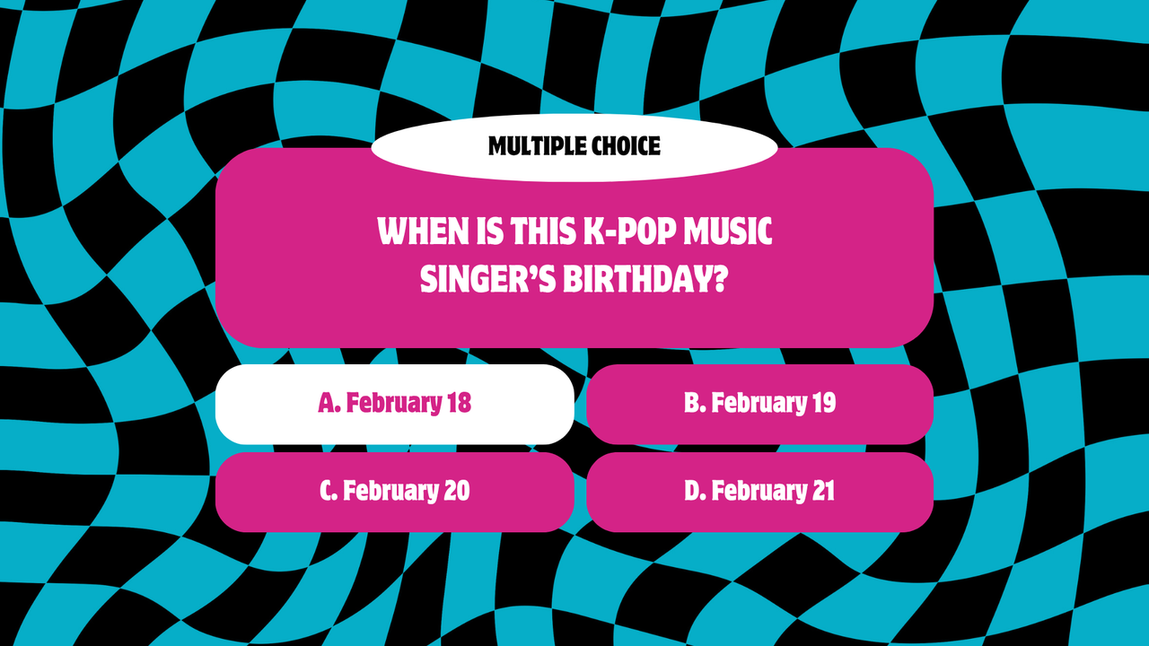 Blue Pink Cool Retro Wavy Checkered Game Night Animated Game Presentation