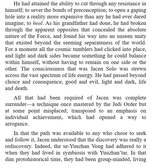 Jacen rediscovered Oneness