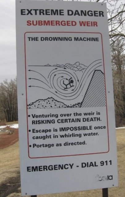 Downing Machine Danger sign