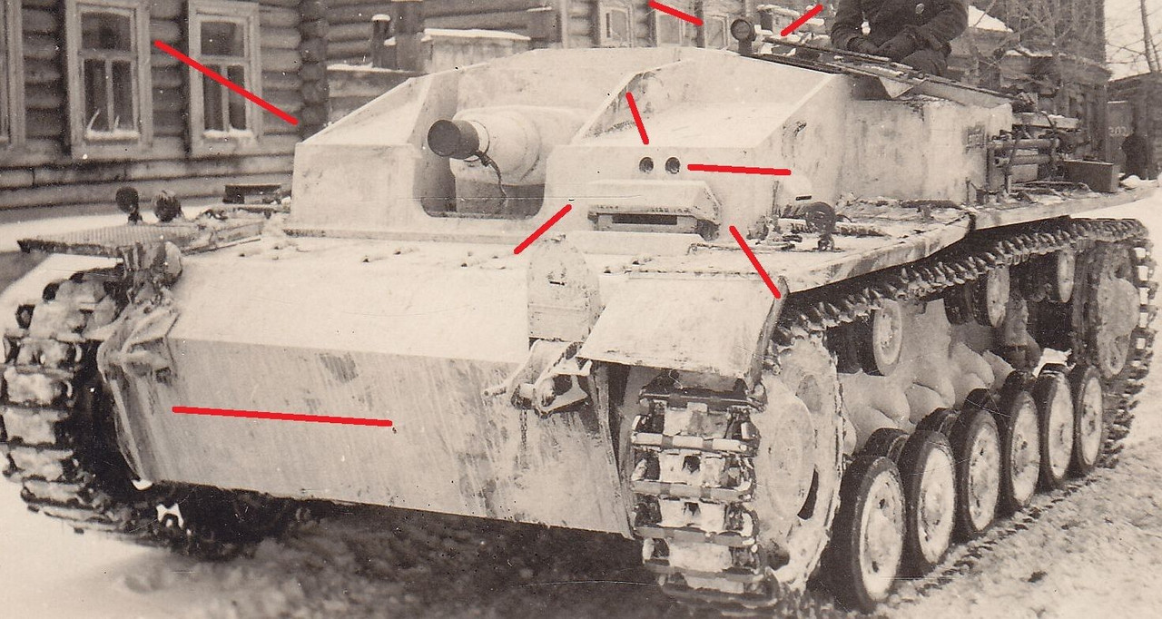 Sturmgeschütz STUG III in TOP weißer Winter-Tarn