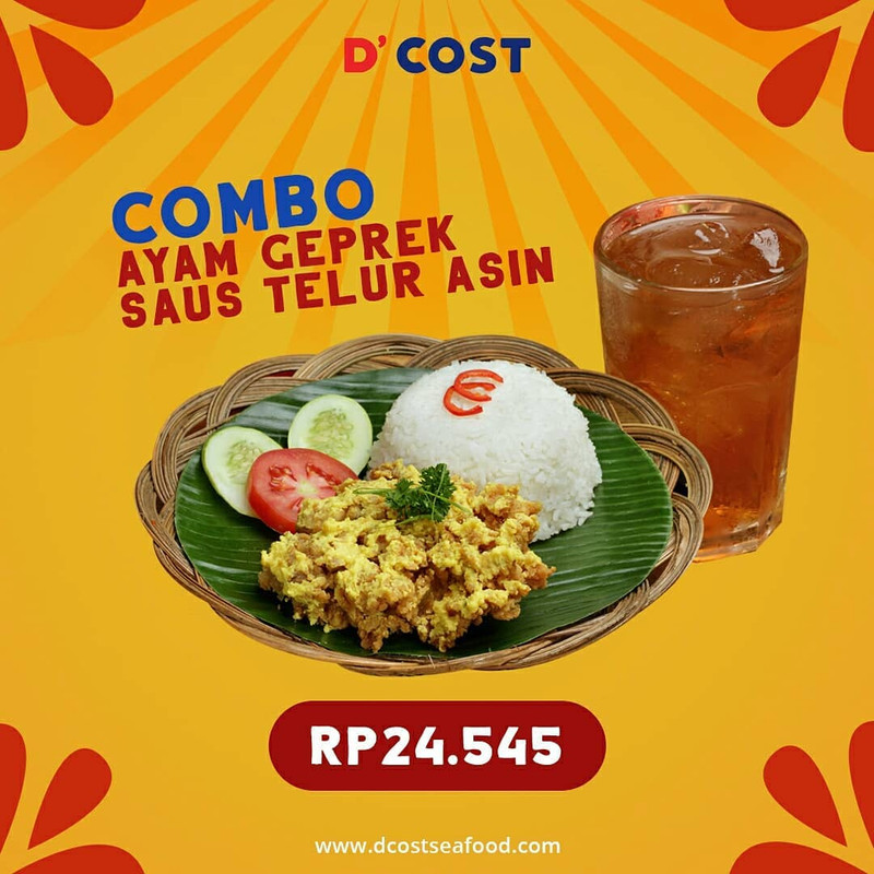 Combo Ayam Geprek Saus Telur Asin CUma Rp 24.545