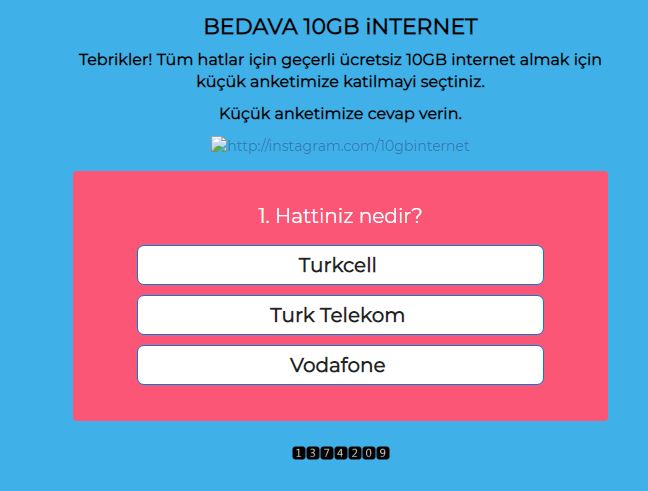 bu aya özel 10gb internet