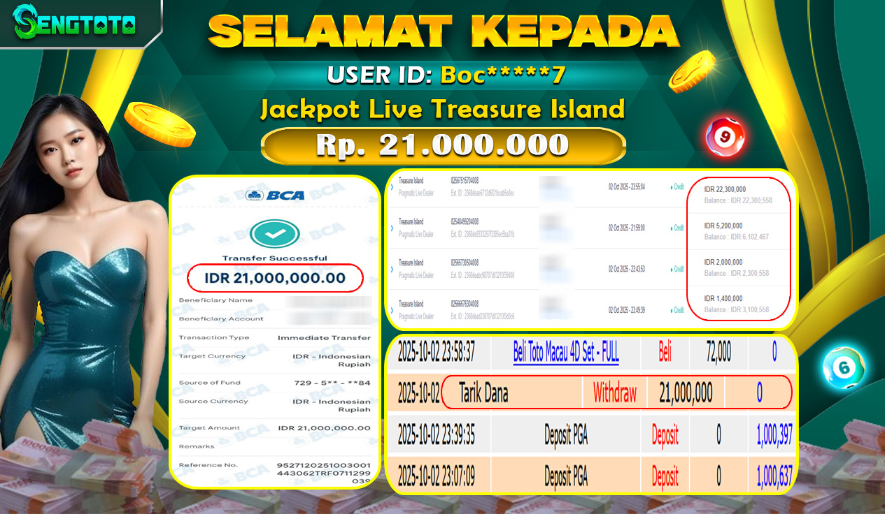 BUKTI PEMBAYARAN SLOT LIVE TREASURE ISLAND