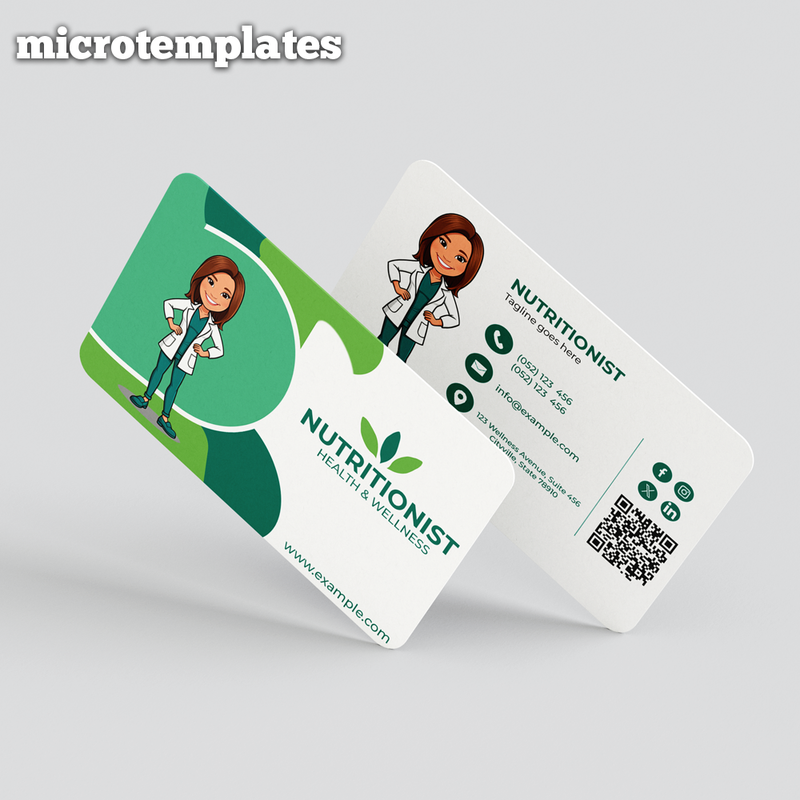 Professional Nutritionist Business Card  Customizable & Free Templates