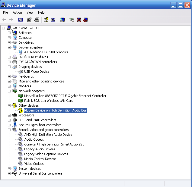 SOLVED Conexant modem driver needed for Gateway MD2601U laptop