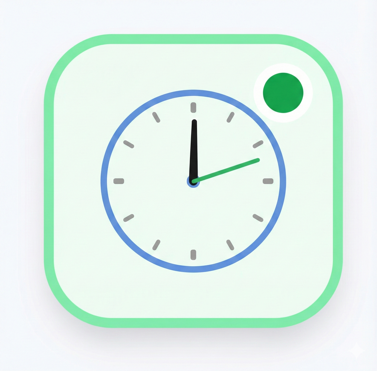 Control horario LexFlow - Reloj verde con timer activo para registro de jornada laboral