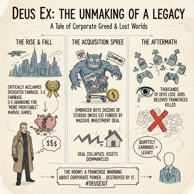 Deus Ex Voice Actor Just Called the Franchise Owners Psychopaths and He's Not Wrong 1 Gaming keyboard with moody RGB lighting representing cyberpunk gaming atmosphere