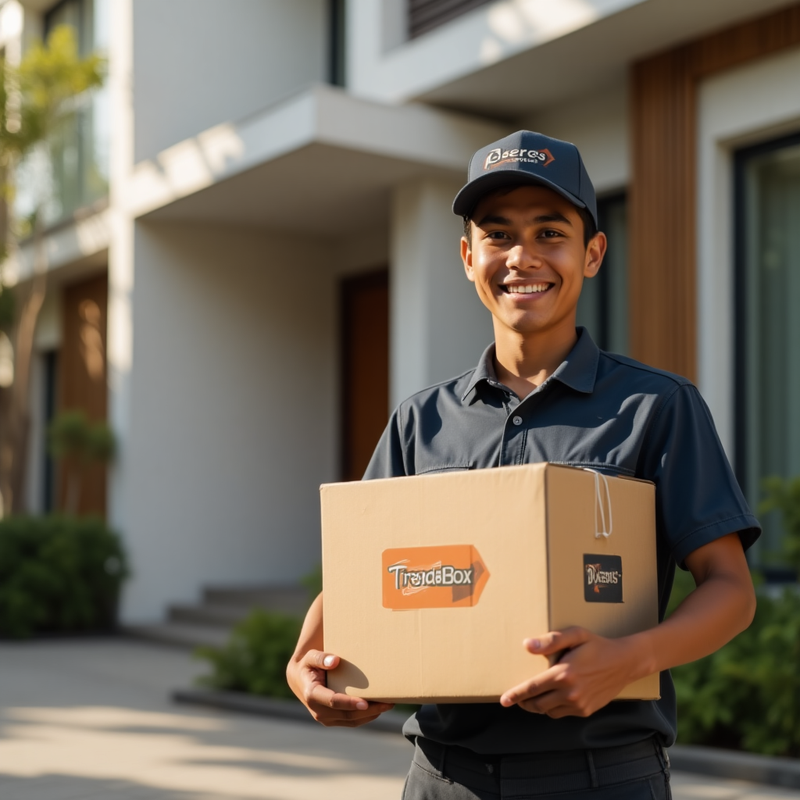 Nepali courier delivering international packages