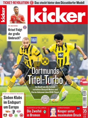 Cover: Kicker Sportmagazin No 35 vom 27  April 2023