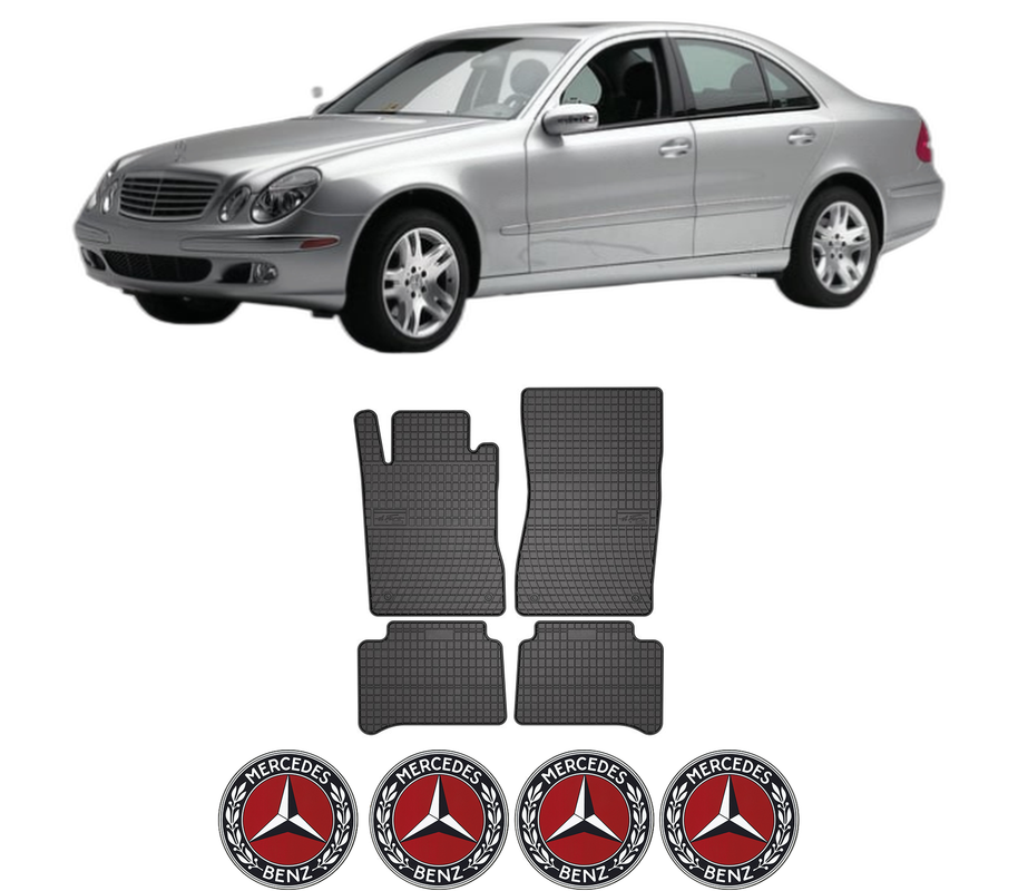 Set covorase presuri MERCEDES-BENZ E-CLASS Platform/Chassis (VF211) din 2003-2006, auto, din cauciuc thermoplastic, 4 Stickere auto cu MERCEDES-BENZ