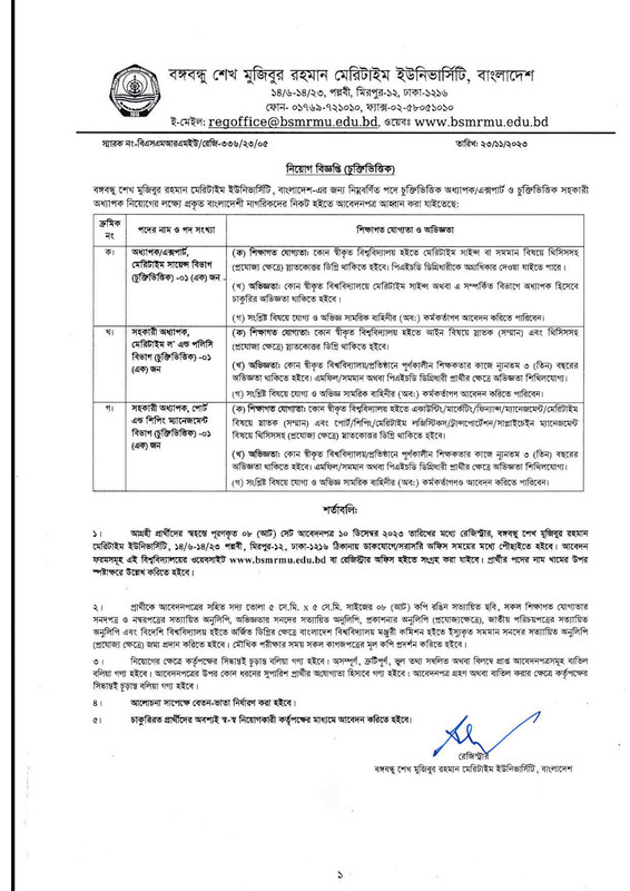 BSMRMU-Job-Circular-2023-PDF