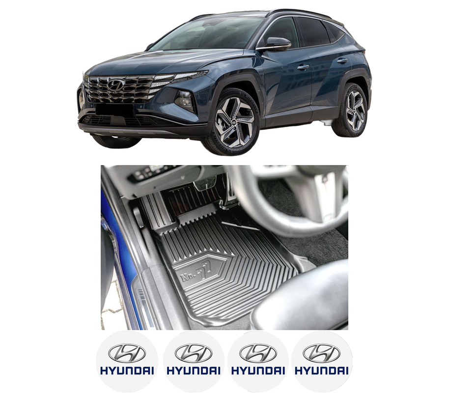 Set covorase presuri HYUNDAI TUCSON (NX4E, NX4A) din 2020-2024, auto, din cauciuc thermoplastic, 4 Stickere auto cu HYUNDAI