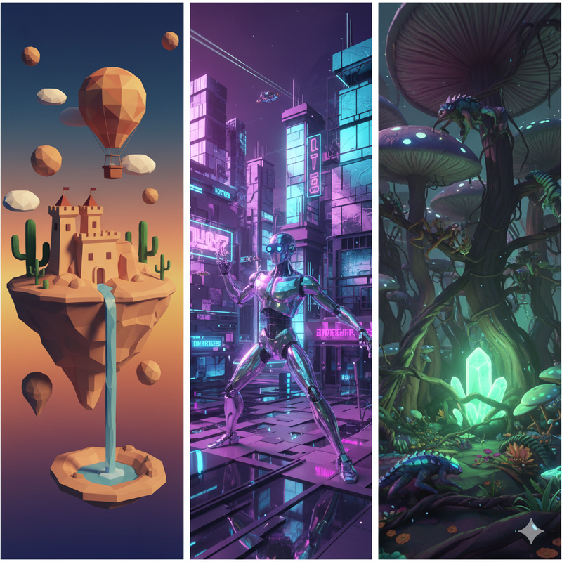 Random 3D Photos display layout