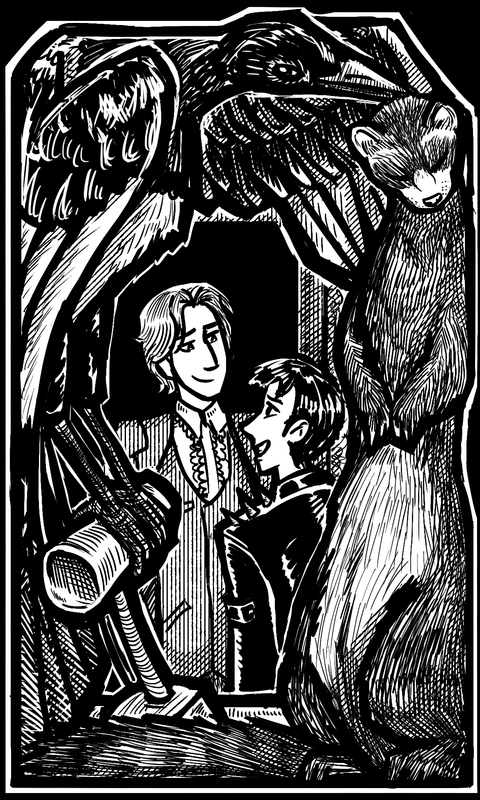 Wilde and Sasha greeting each other