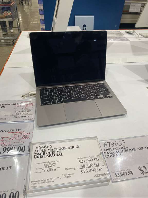 Costco Apple MacBook Air 13 , 256gb chip m1 gris espacial