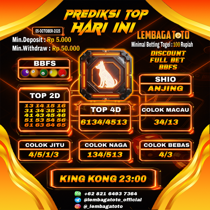 Prediksi Togel 05 Oct 2025 Lembagatoto