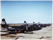 4  FH-1's of VMF 122 at Cherry Pt in 1947