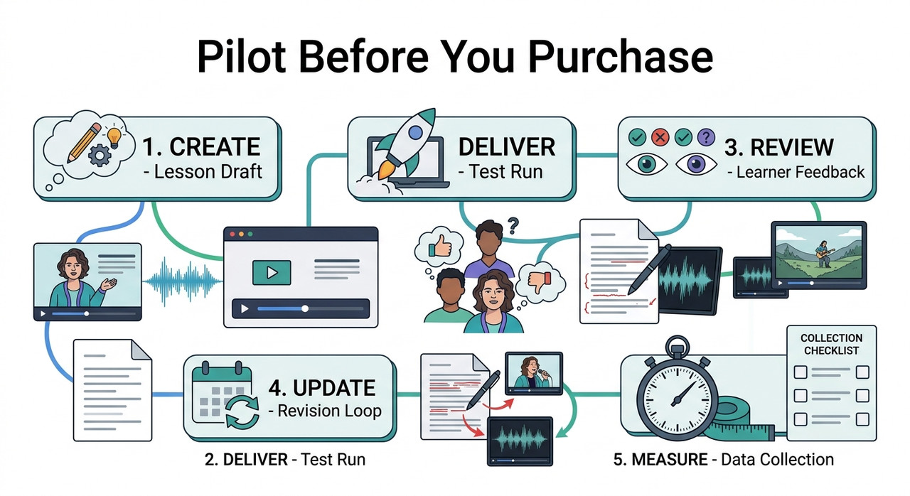 How should I choose AI video tools for corporate training? 3 How should I choose AI video tools for corporate training — Pilot before purchasing AI video tools
