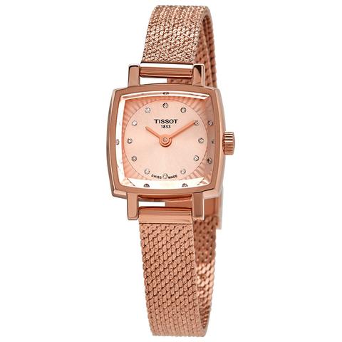 tissot lovely square diamond rose gold dial ladies watch t058 109 33 456 00