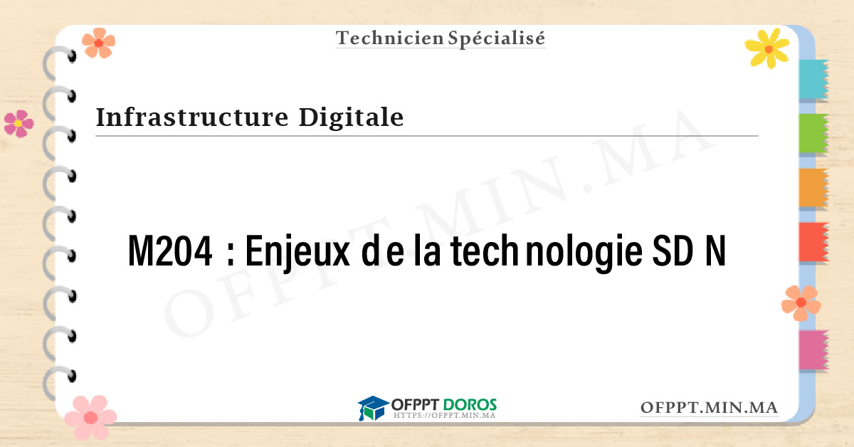 Sommaire détaillé du cours Enjeux de la technologie SDN M204 OFPPT - Structure du module