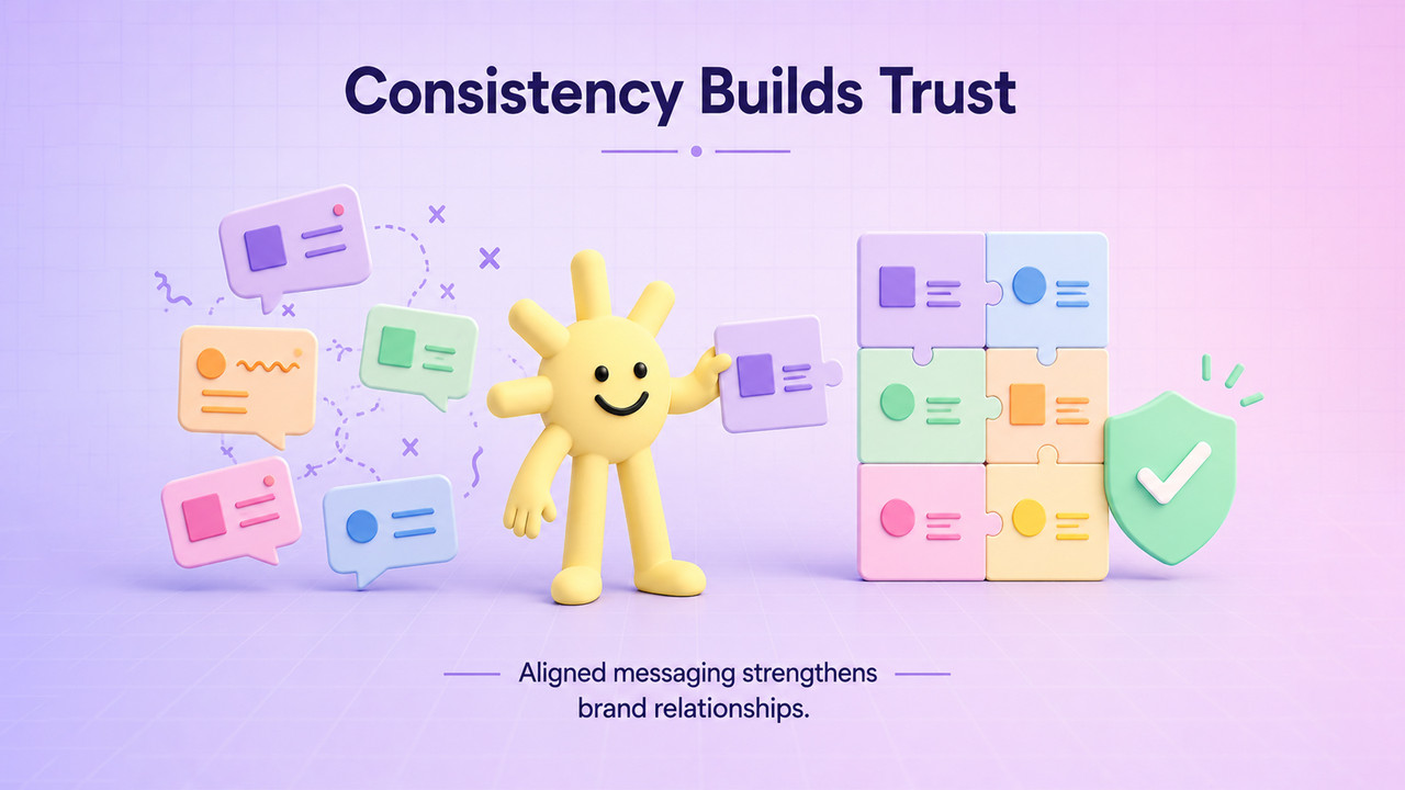 Illustration showing that how inconsistent messaging create audience disconnect.