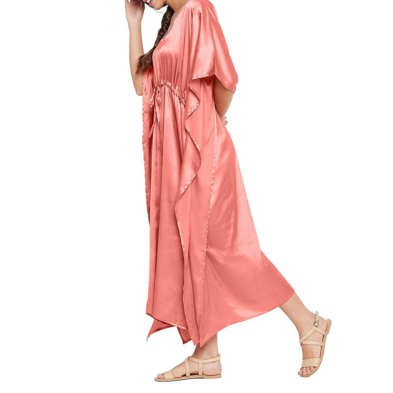 Women Satin Silk Nightdress Lingerie Sleepwear Nightgown Maxi Robe Loungewear - Picture 60 of 125