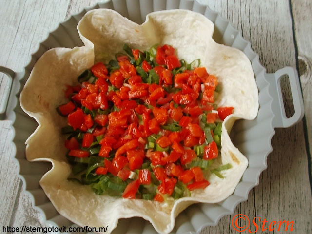 Яичница в лаваше в аэрогриле