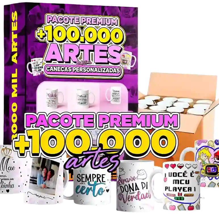 Pack Canecas Custom - Artes Premium para Sublimação