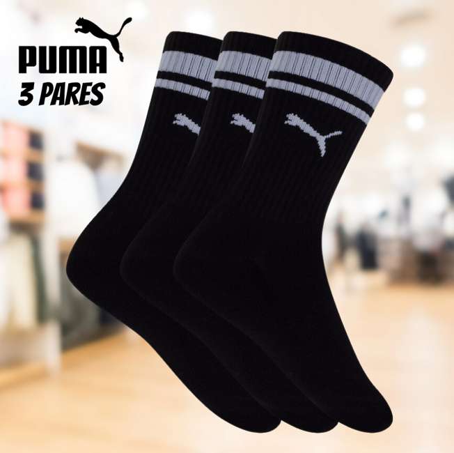 Kit de Meias Cano Médio Puma Esportiva com 3 Pares – 39 a 43 – Adulto Kit de Meias Cano Médio Puma Esportiva com 3 Pares – 39 a 43 – Adulto